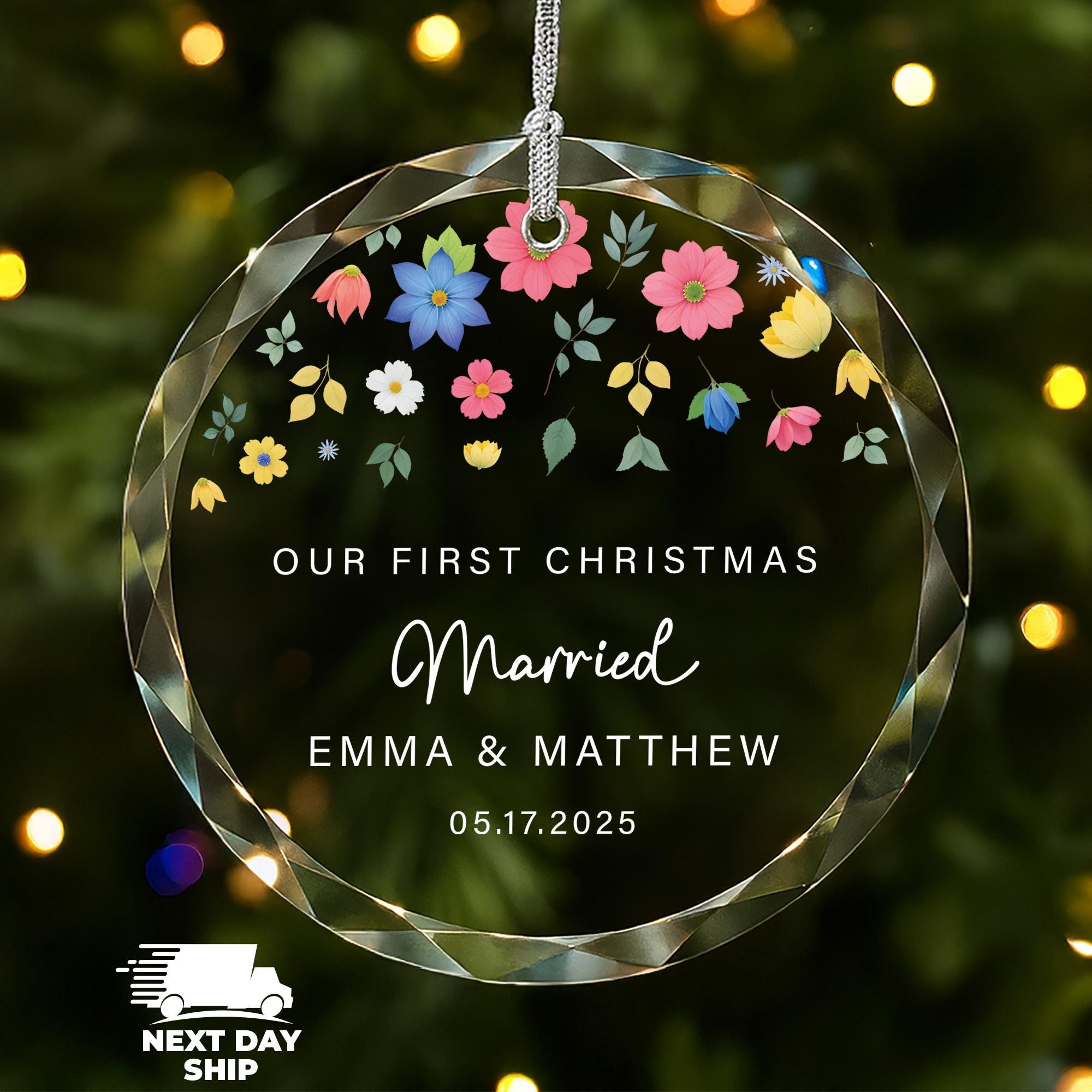 Our First Christmas Married Ornament, Personalized Husband and Wife Ornament, Custom Mr and Mrs Ornament, Christmas Gift, Gift For Soulmate