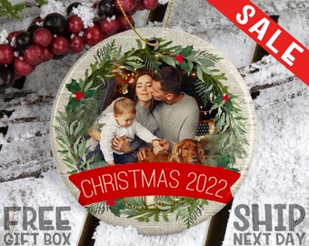 Personalized Family Picture Ornament, Christmas Ornaments, Christmas Gifts, Custom Photo Ornament, Memorial Ornament, Couples Ornament