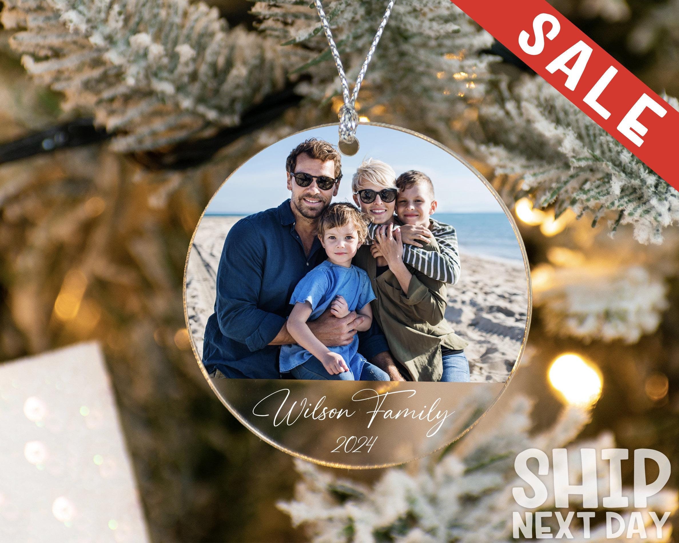 Personalized Photo Ornament, Christmas Gift, Custom Christmas Family Picture Ornament, In Memory Ornament, Christmas Acrylic Unique Ornament