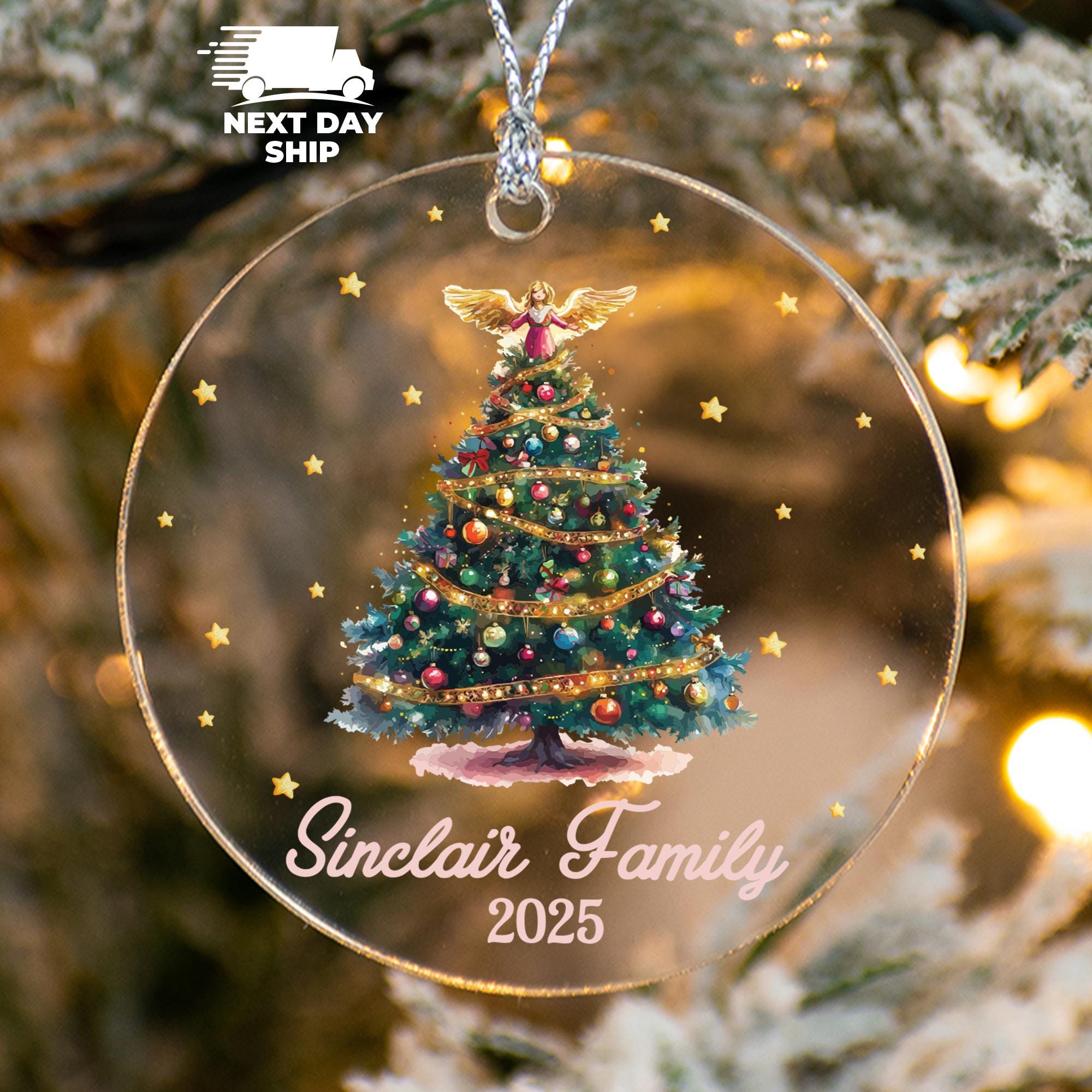 2025 Family Christmas Ornament, Christmas Tree Decoration, Custom Name Keepsake, Personalized Family Ornament, Custom Family Gift Idea