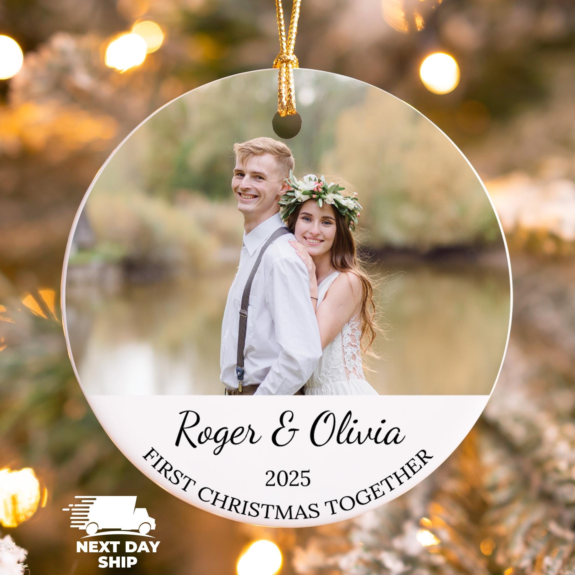 First Christmas Together Ornament, Couple Name Ornament, Couple Photo Ornament, Personalized Picture Ornament, Christmas Couple Gifts