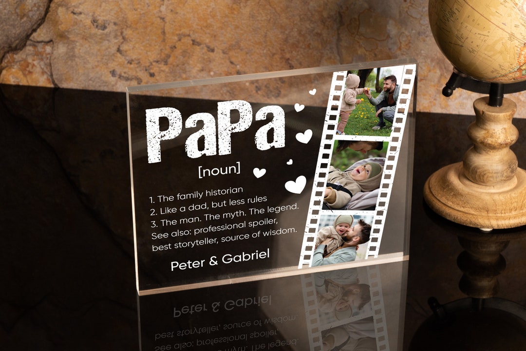 Targa Regalo Per Papà Dai Nipoti, Formato 10x10 Cm, In Acrilico, Con Frasi Calde, Regalo Per Festa Del Papà E Compleanno