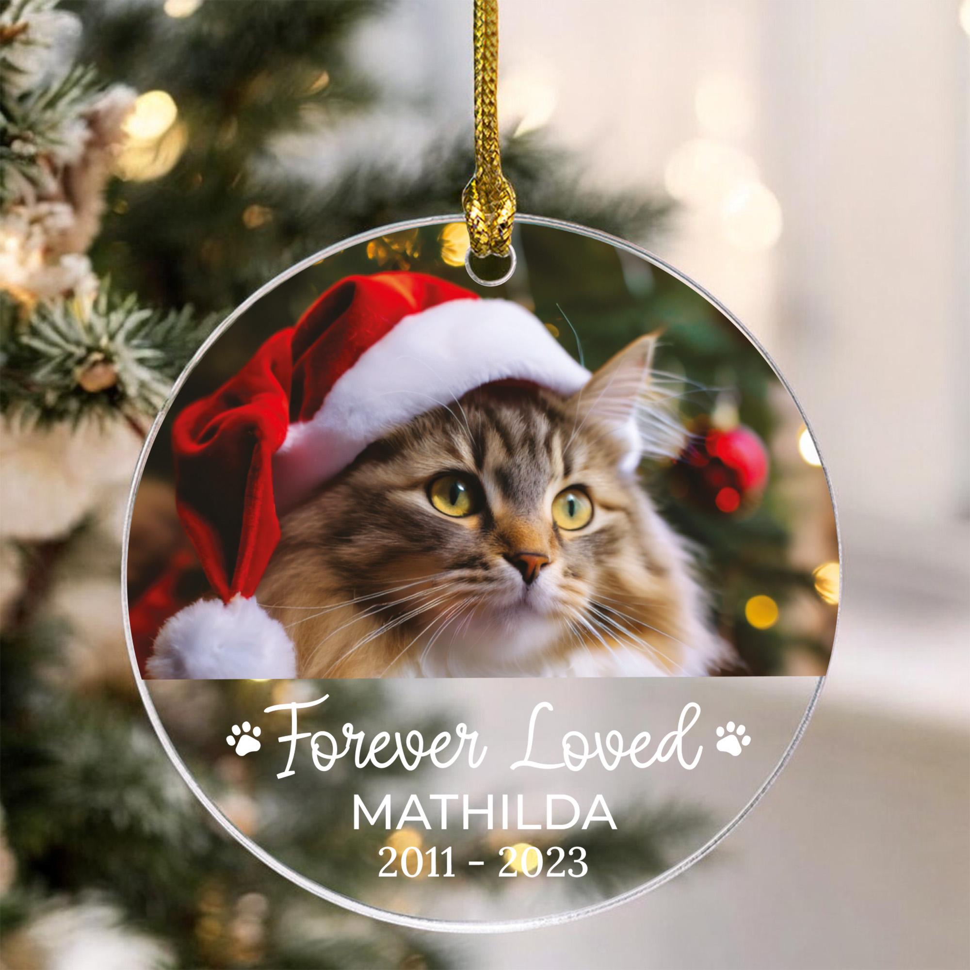 Custom Pet Photo Ornament, Forever Loved, Acrylic Keepsake