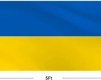 Ukraine Trident Flag – Large 3'x5' Yellow & Blue Premium Woven Poly Nylon (RUF)