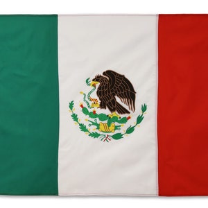 Bandera de México de 3 x 5, nueva bandera de México, banderín mexicano, bandera, colores brillantes y vibrantes, para interiores y exteriores