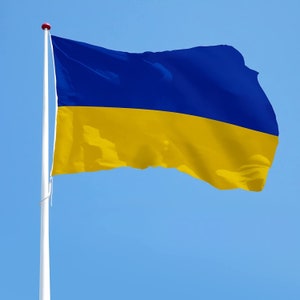 Ukrainian Flag 3x5ft, Ukranian National Flag, Polyester with Brass Grommets, Blue Yellow, 3x5ft Ukraine Flag