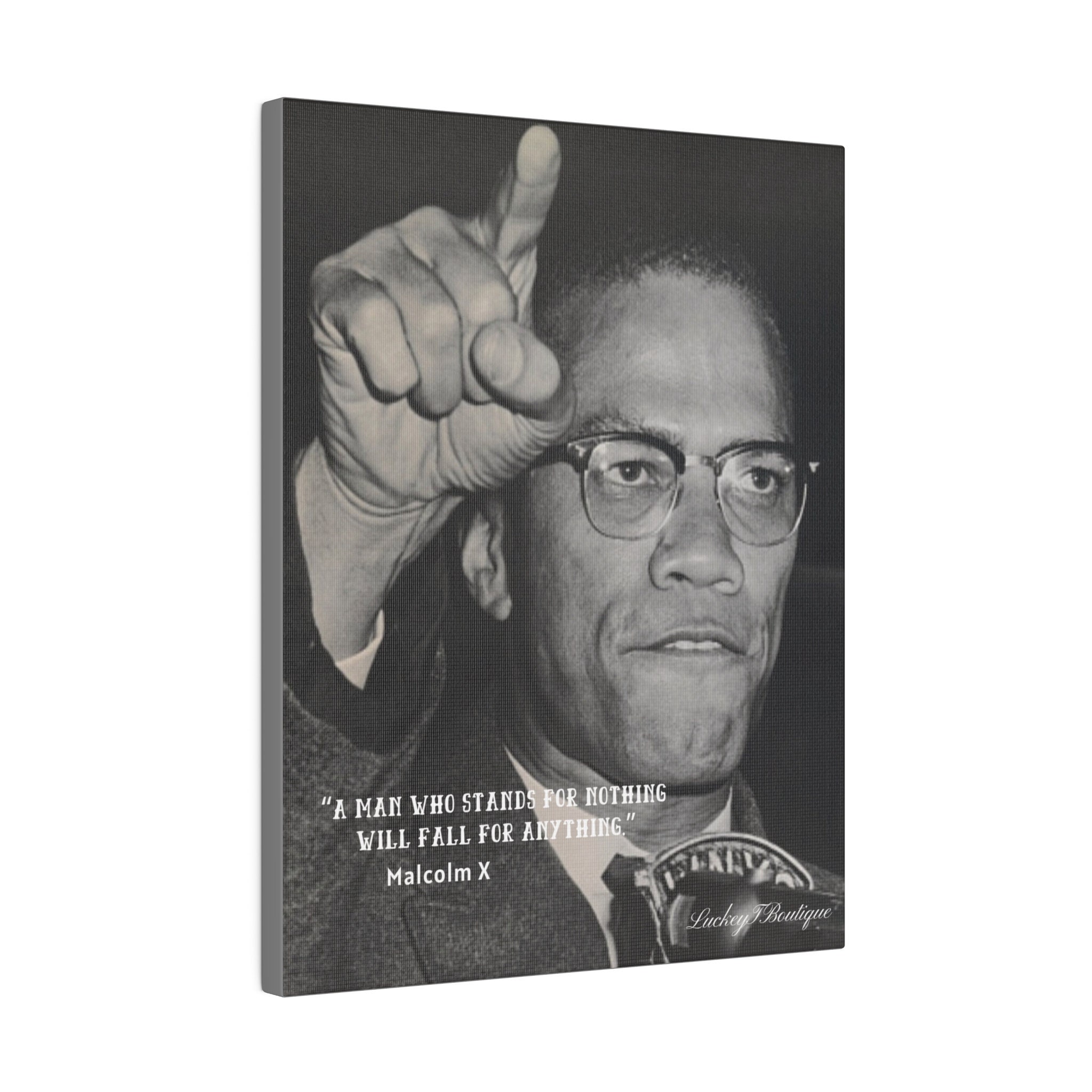 Malcolm X stand for Something Canvas celebrate Black History Etsy