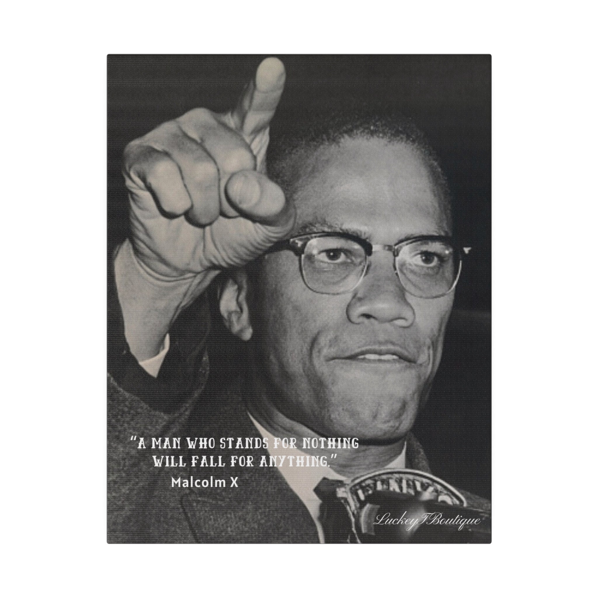 Malcolm X stand for Something Canvas celebrate Black History Etsy