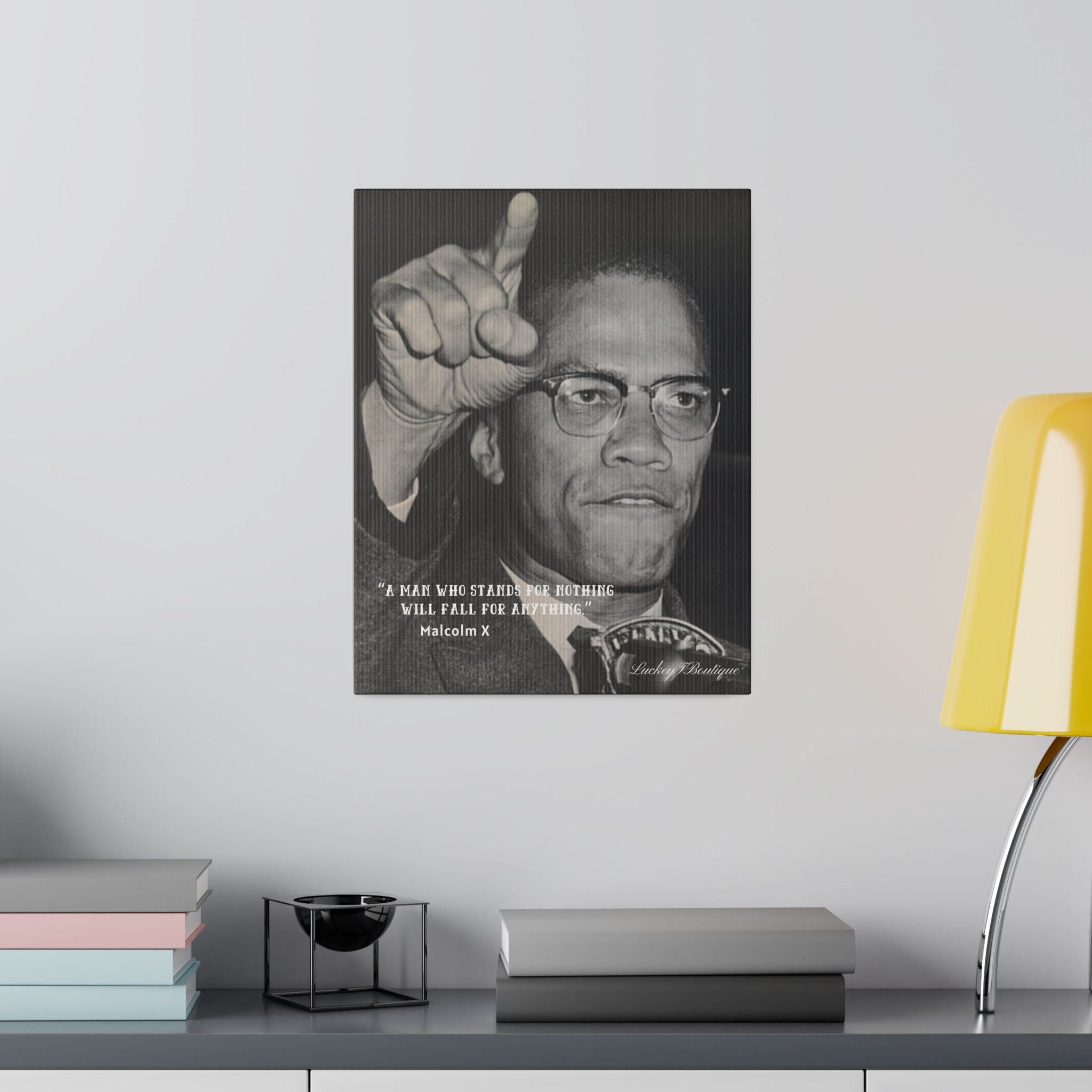 Malcolm X stand for Something Canvas celebrate Black History Etsy