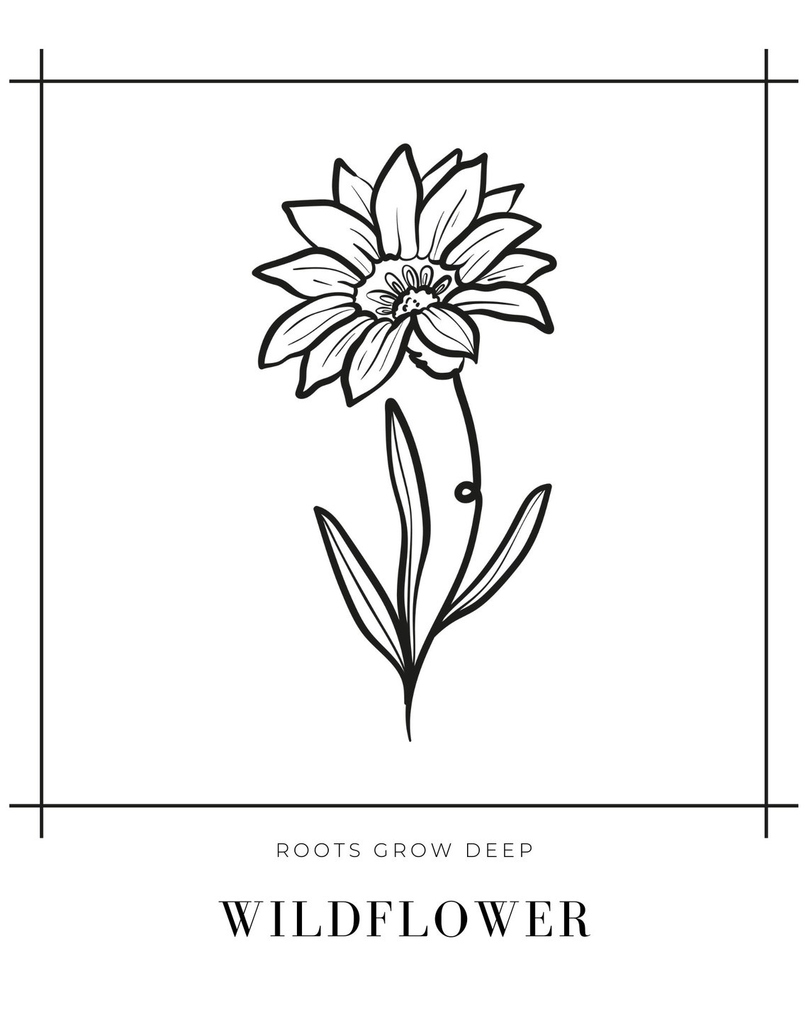 Wildflower Printable Coloring Page