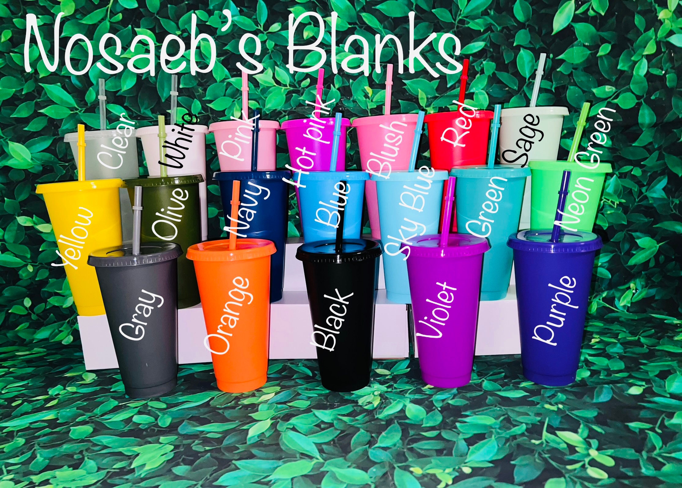 24 Oz Color Changing Reusable Plastic Cups for Vinyl Use – Blanks