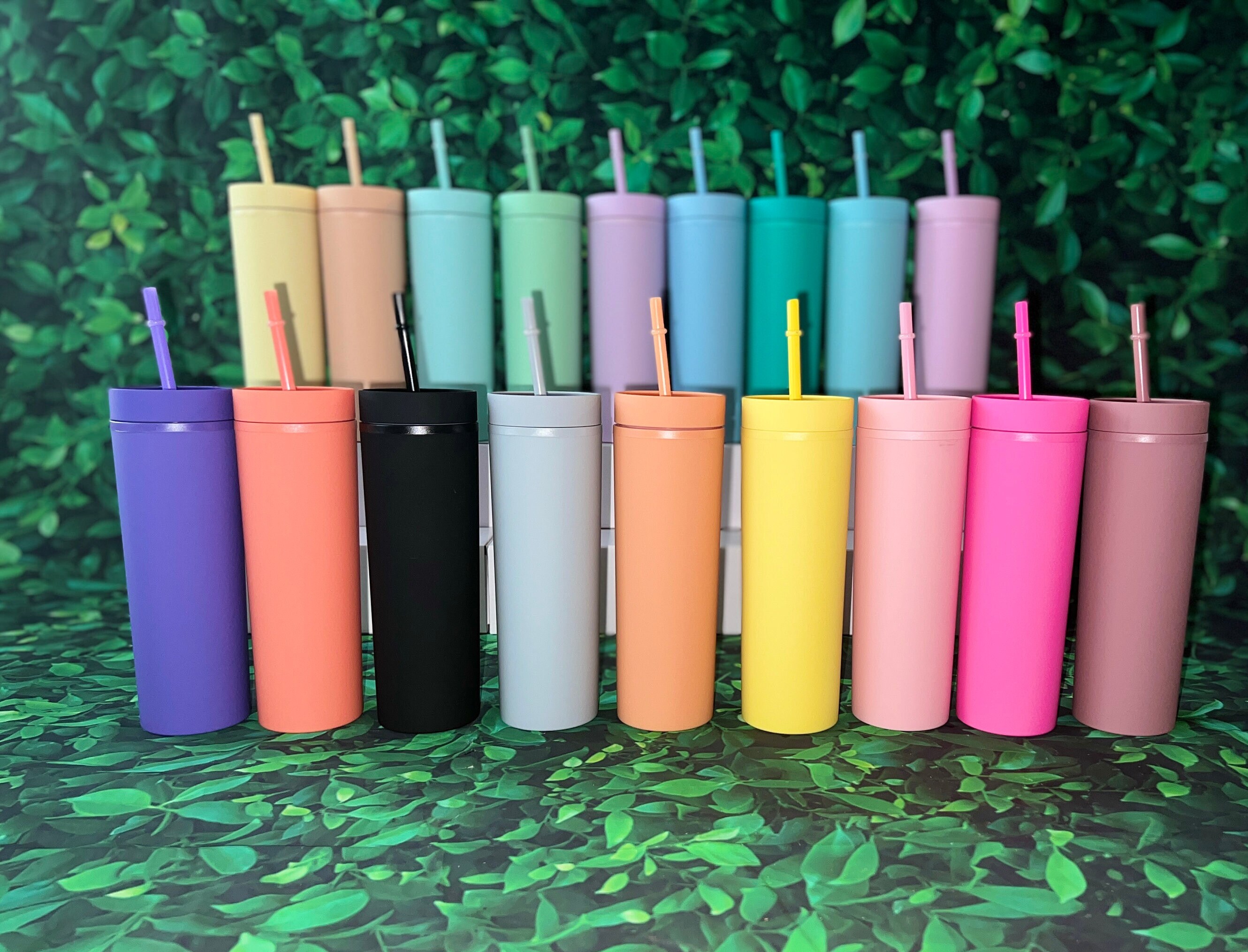 Blank 16 Oz Pastel Colored Acrylic Tumbler/ Tumbler With Straw/ Matted  Colored Acrylic Tumbler/ Gifts/ Vinyl - Etsy