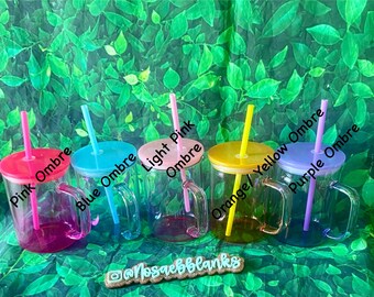 Taza de gelatina degradada ombré de 17 oz / Taza de sublimación / Taza de color / Taza de café / UV DTF