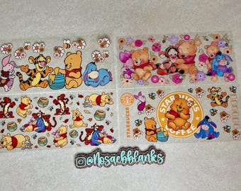 Winnie the Pooh uv dtf Wrap|  Bear UV DTF Wrap | DTF Cup Wrap | 16oz Cup Wrap