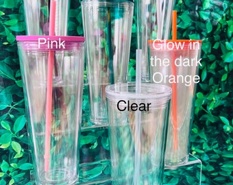 SnowGlobe Tumbler|  24oz Double Wall Pre Drilled Snow Globe Tumbler |Glow in the Dark Snow Globe Tumbler