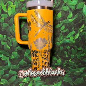 Yarrow 40oz Tumbler with Handle | Dupe Tumbler | Travel Tumbler | Quencher Tumbler |  Dupe Tumbler | Engrave Tumbler