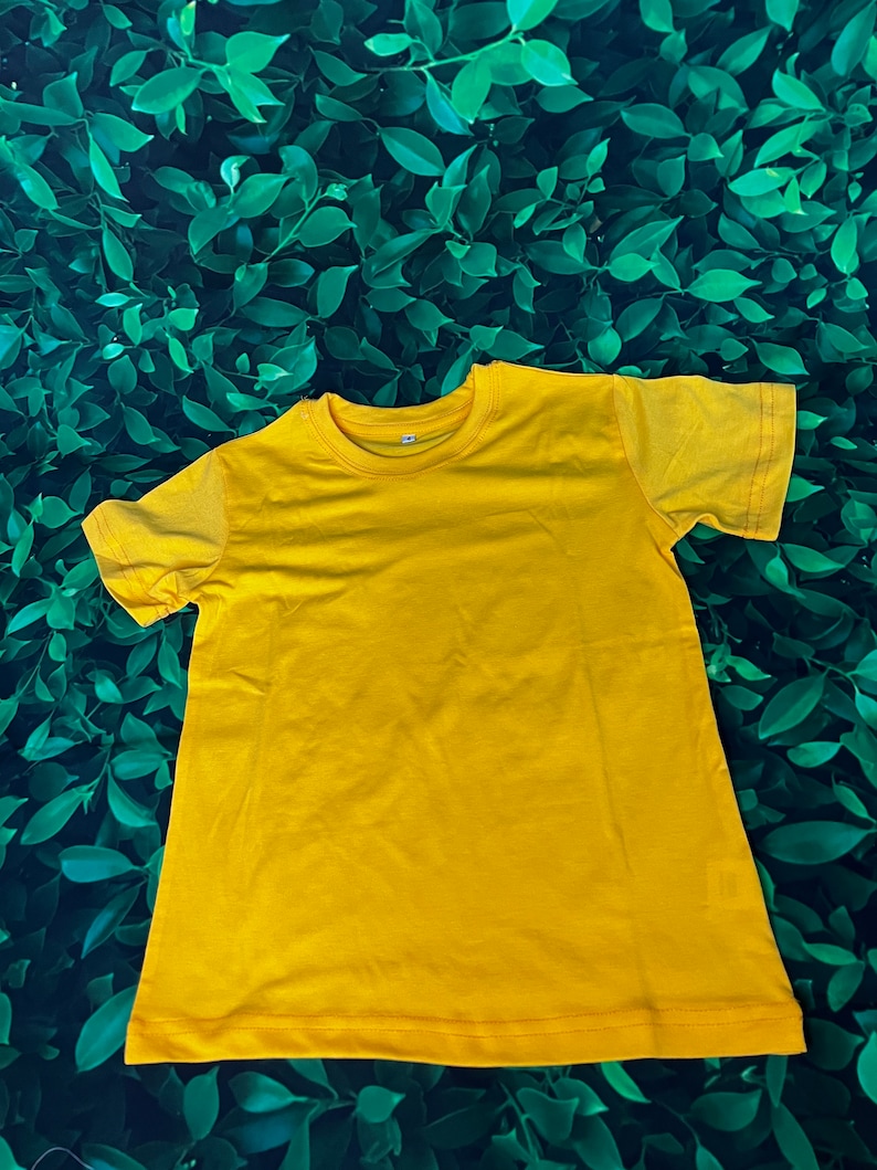 95 Polyester Unisex Toddler Sublimation Blank Shirt (Cotton feel) / Toddler Shirt/ Toddler sublimation Shirts / Sublimation Blanks Mustard