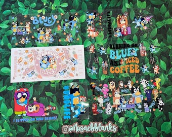 Bluey UV DTF Wrap | DTF Cup Wrap | 16oz Cup Wrap | Bluey Dad | Bluey Mom