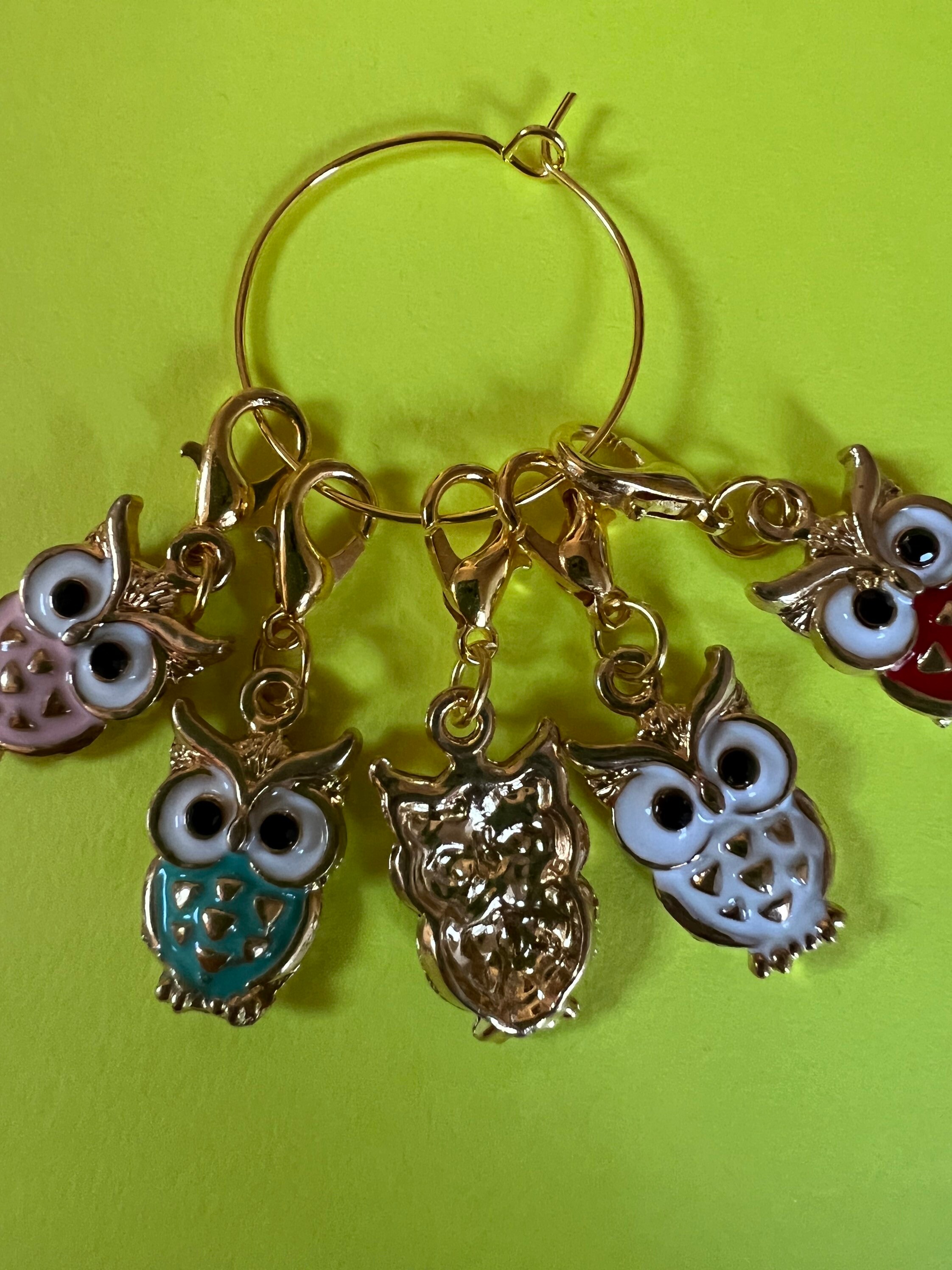 Whooo Whoooo Owl Stitch Markers Set of 5 Etsy
