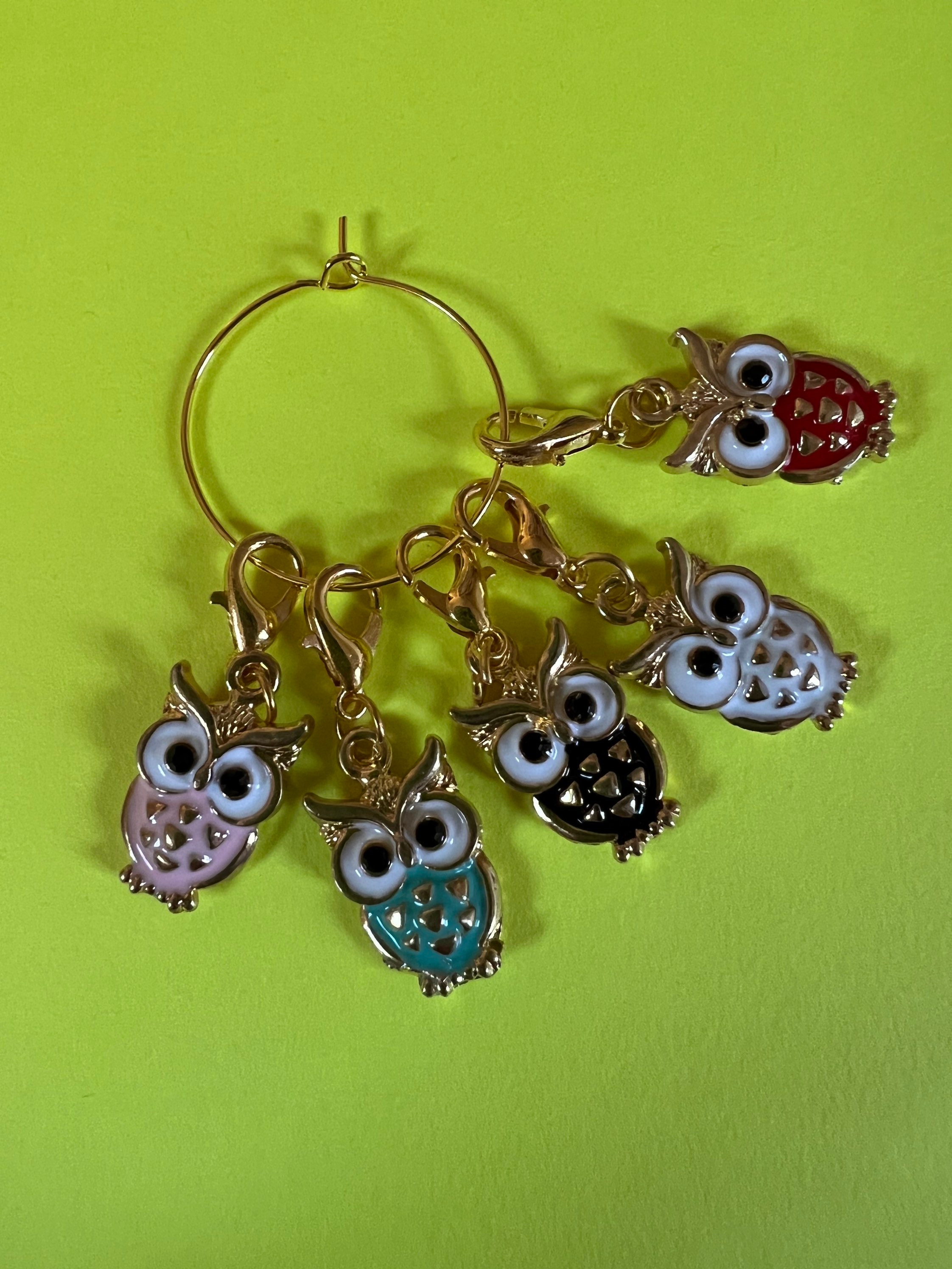 Whooo Whoooo Owl Stitch Markers Set of 5 Etsy