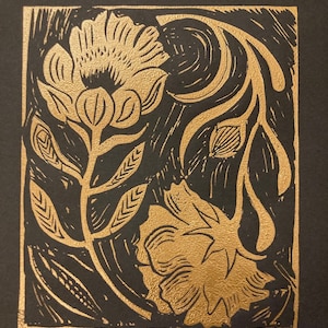 Gold Flowers Print