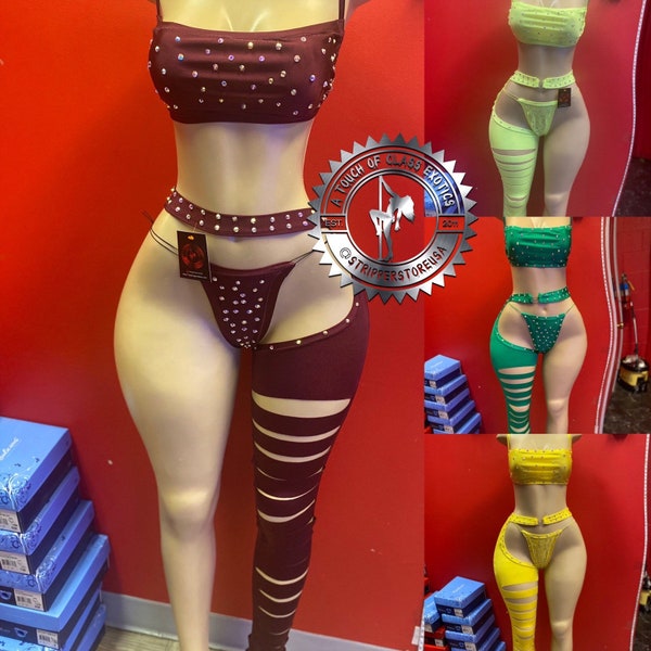 3pc Stripper Outfit Stripper Wear Exotic Dancewear