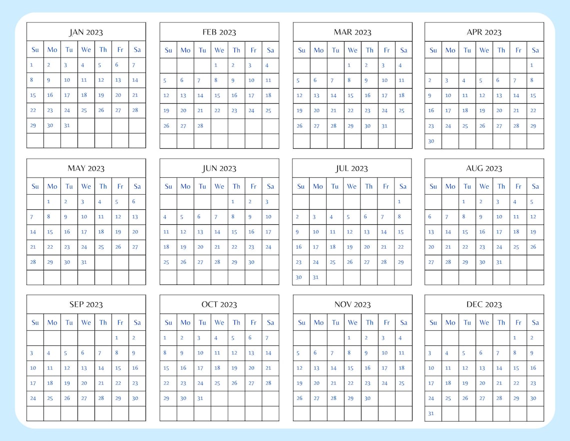 2023-2025 Printable Calendar - Etsy