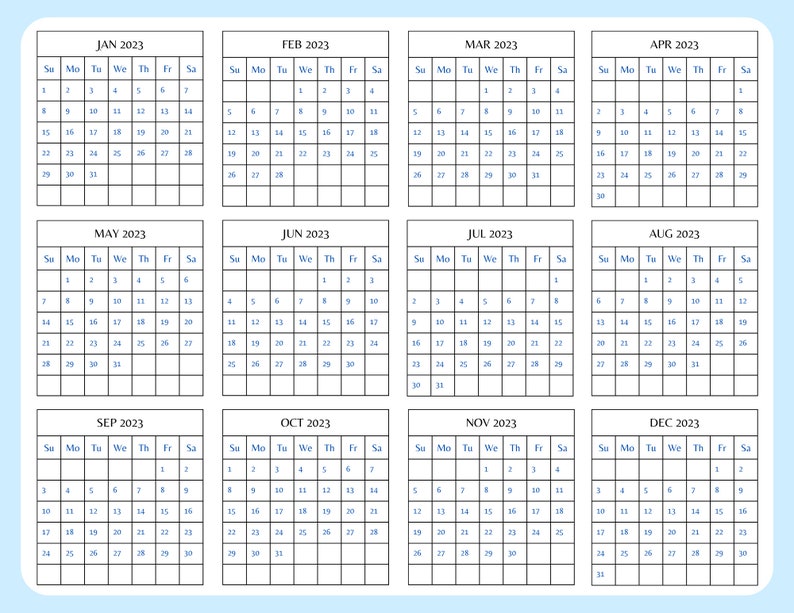 20232025 Printable Calendar Etsy