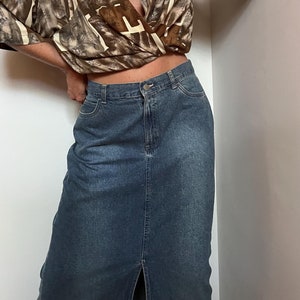 Maxi denim skirt etsy online