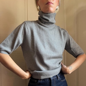 Silver glitter turtleneck cheap