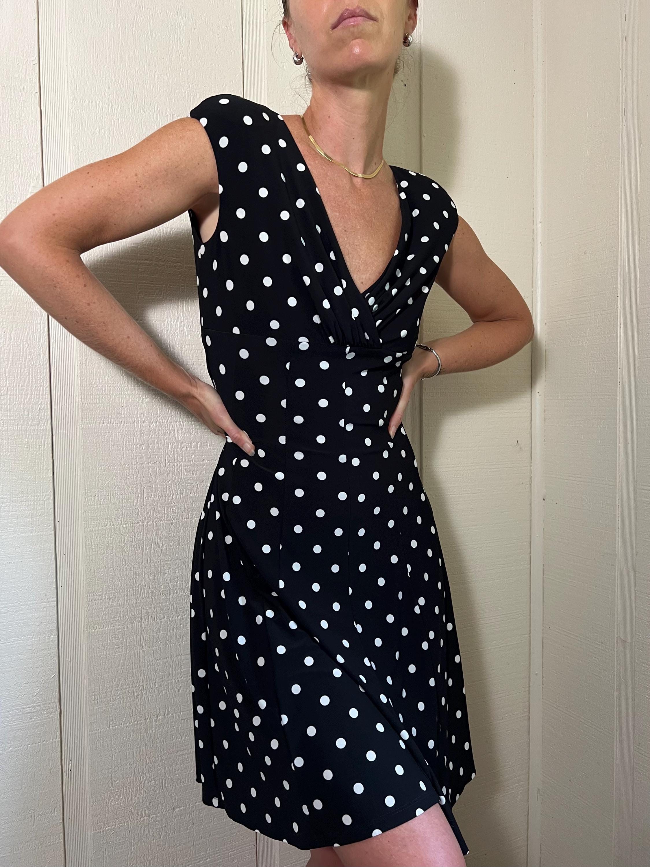 Vtg LRL Ralph Lauren Dress, Y2K Vintage Black Polka Dot Vtg LRL Ralph Lauren Dress, Y2K Vintage Black Polka Dot