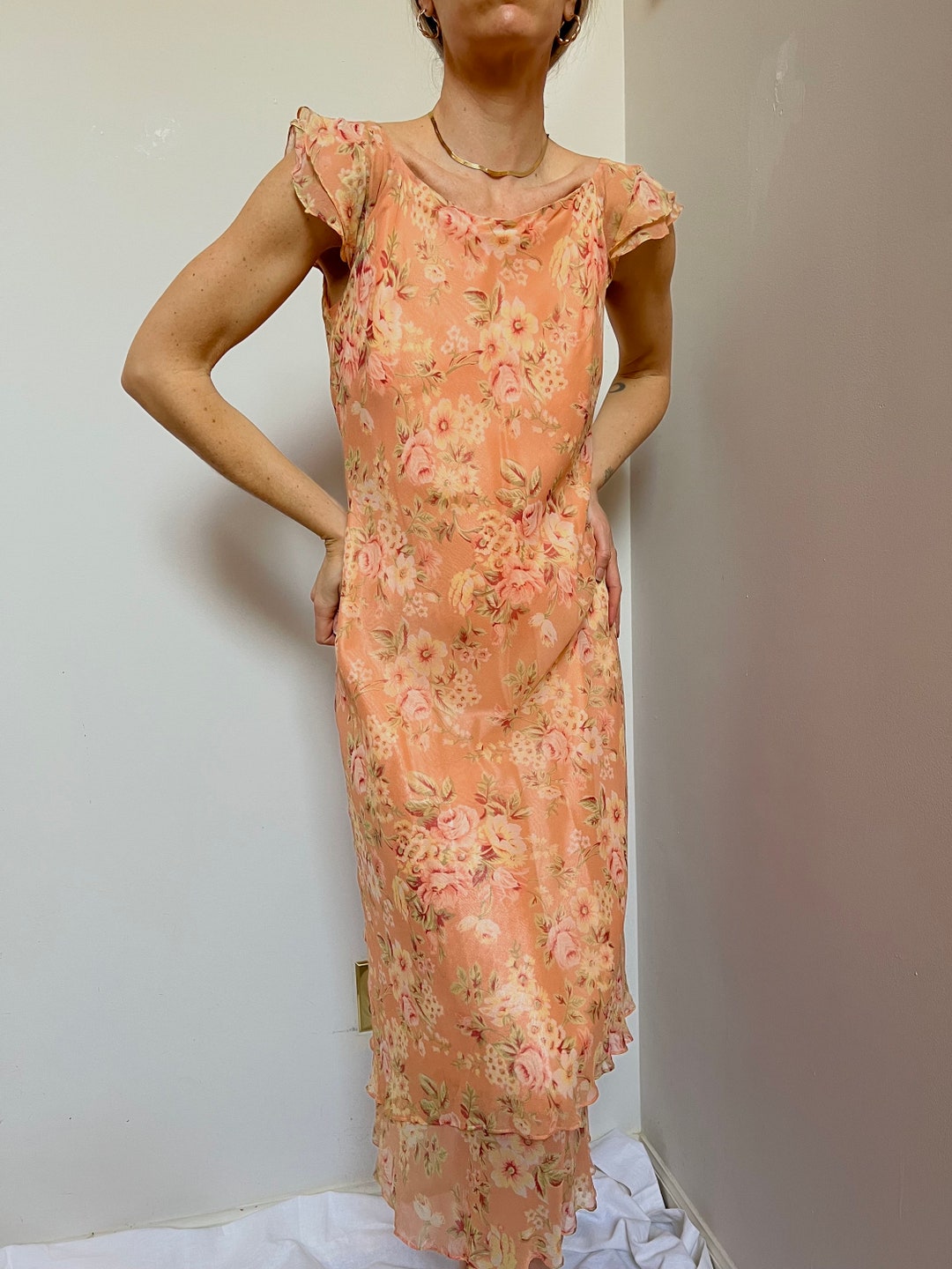 VTG 90s 'MISS SIXTY' ORANGE  TIE DYE SLEEVELESS TUNIC BEACH SUMMER DRESS S 8 10