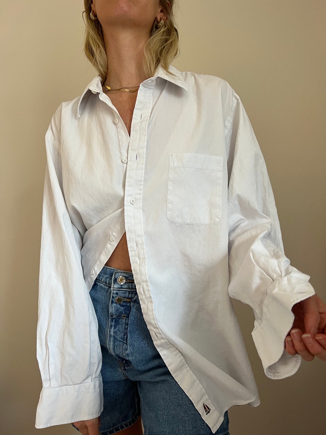 Vtg Nordstrom White Long Sleeve Button Up, Vintage Mens Cotton ...