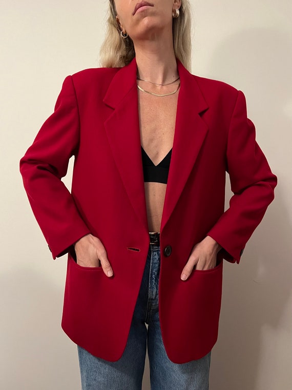 Buy Vtg 90s Red Blazer Vintage Red Blazer Vintage Sport Coat