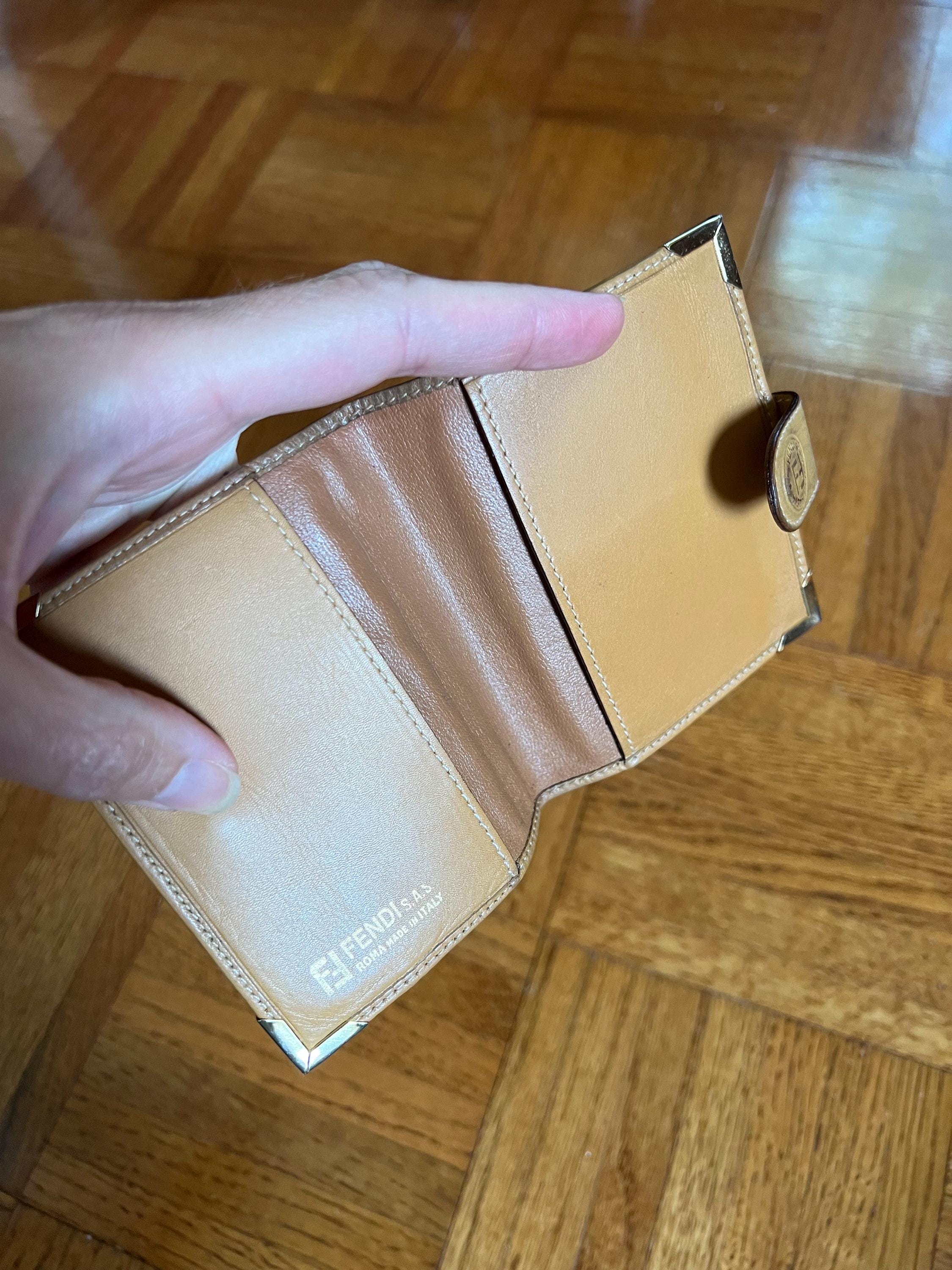 Vtg FENDI Zucca Card Wallet, Vintage Small Bifold Wallet