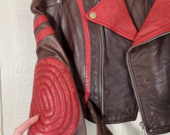 Vtg Y2K Jean Paul Gaultier Belted Crop Leather Jacket, Vintage JPG