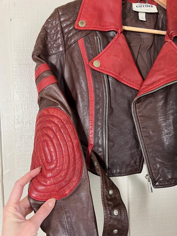 80s JEAN PAUL GAULTIER フルジップ ジャケット Y2K Vtg Y2K Jean Paul Gaultier Belted Crop Leather Jacket, Vintage JPG