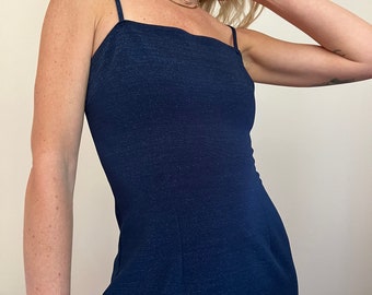 ◆BADBLOOD◆ Vintage Logo Spaghetti String Mini Dress Navy badblood – BBGSHOPHK