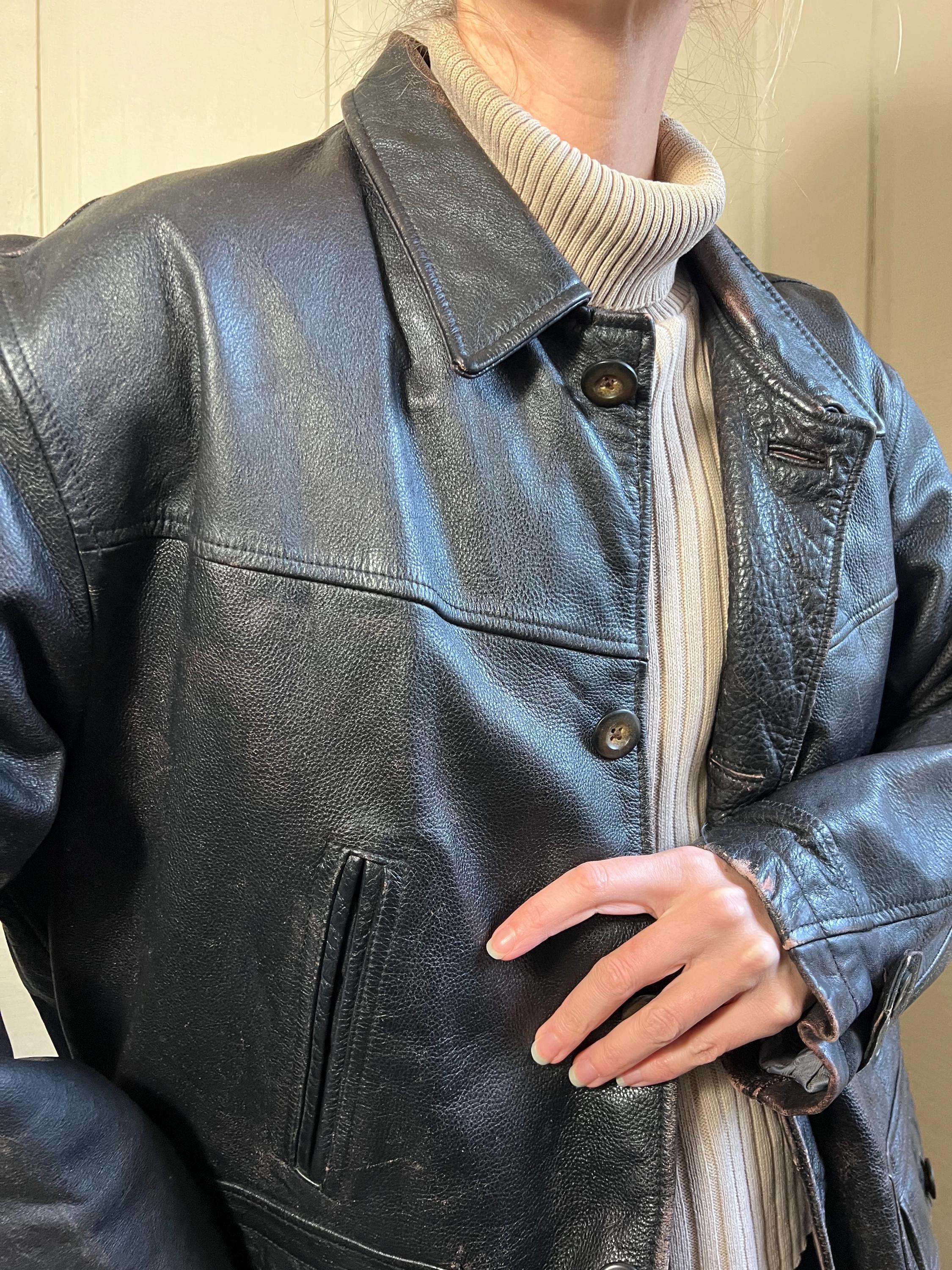 Vtg Leather Jacket, Vintage 90s/y2k Dark Brown Leather Jacket