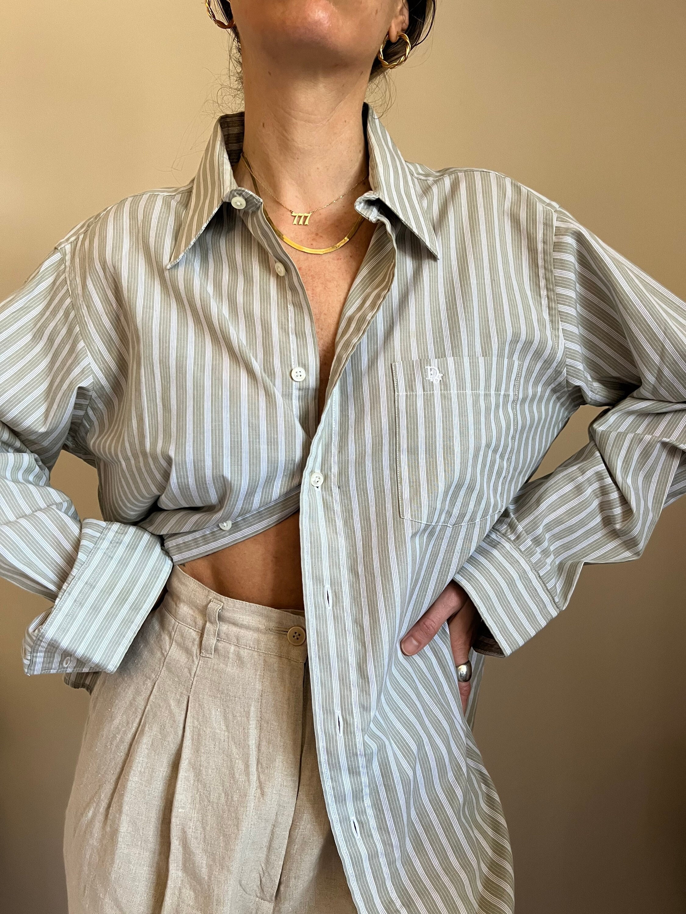 Vintage 70s CHRISTIAN DIOR CD Monogram Zig Zag Stripe Long