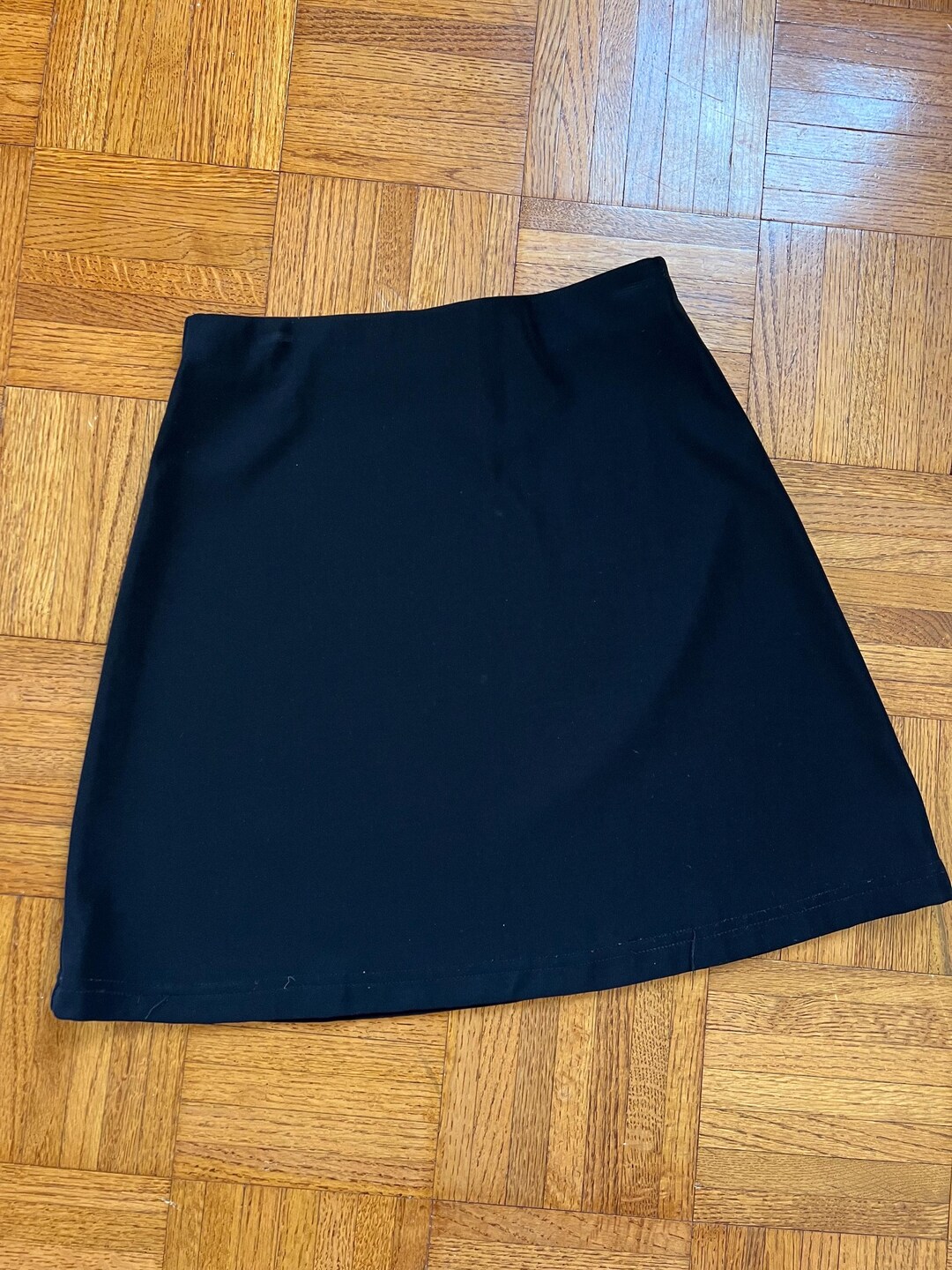 90s Slinky Black Belted Mini Skirt main image 0