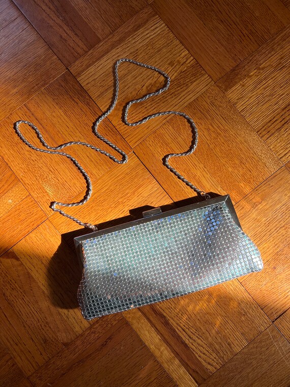 Vintage Formal Mini Purse, Silver and Copper Chai… - image 3