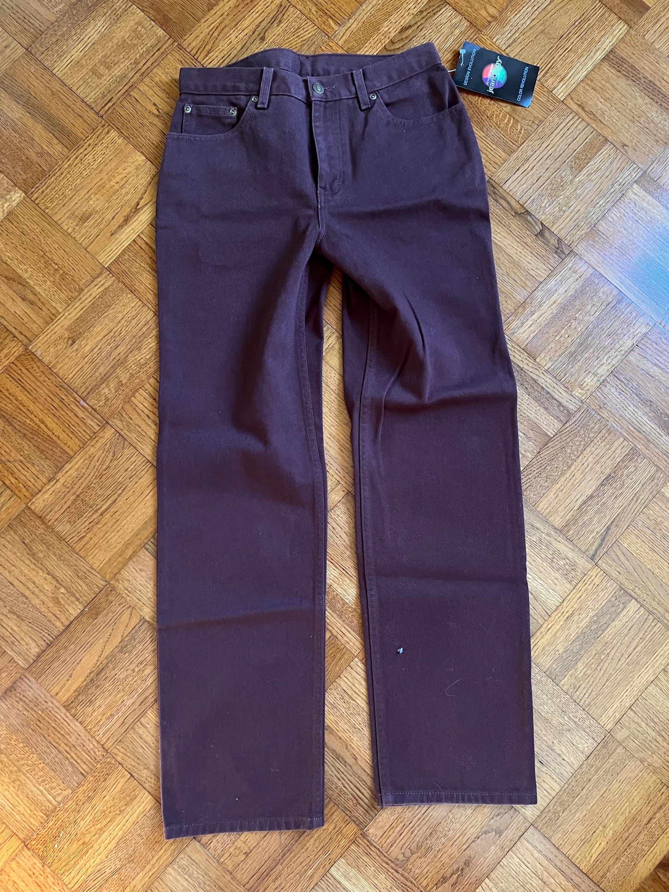 [送料込] Vintage brown wide denim Vtg 28-30