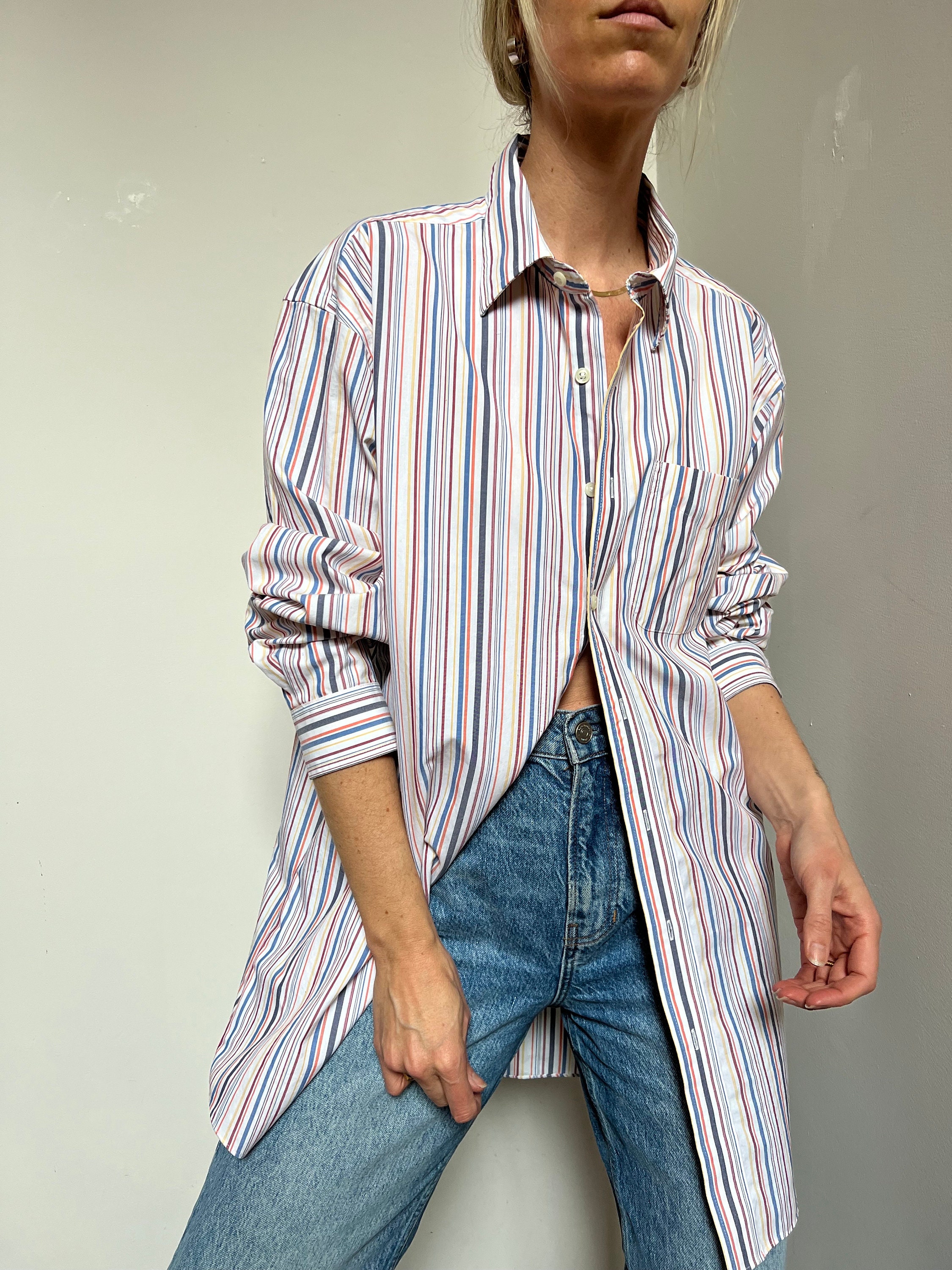 トップス 90's LLBean stripe henry neck l/s tshirt 90's LLBean stripe henry neck l/s tshirt - メルカリ
