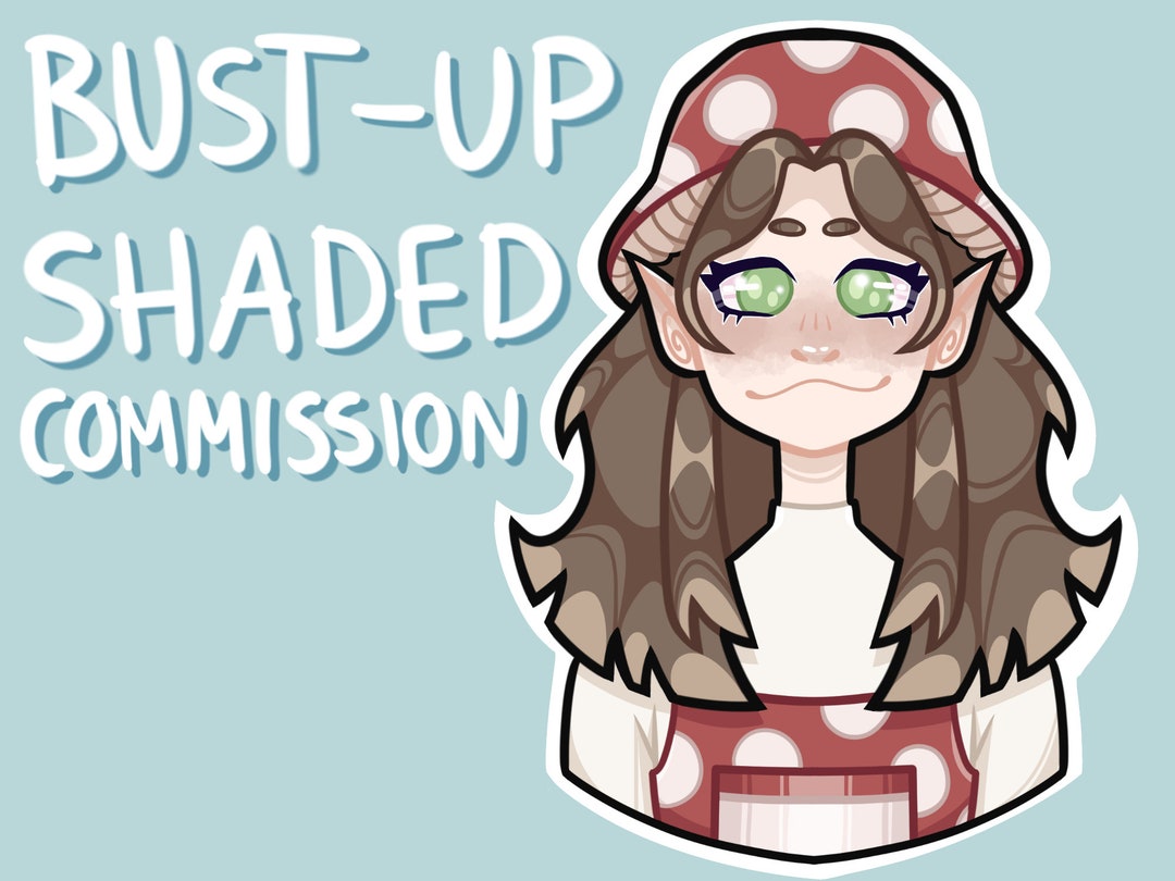 Custom Bust up Shaded Digital Art Commission. Personalised Etsy