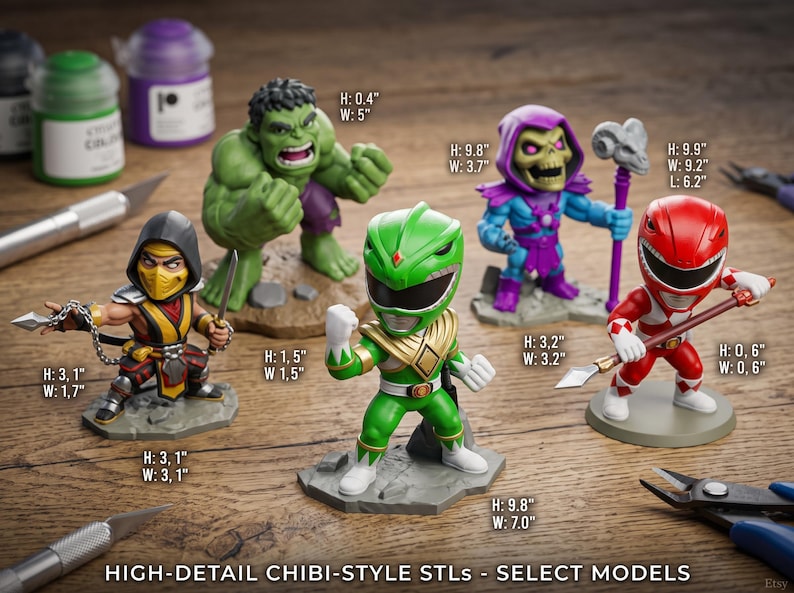 fantasy and cute character chibi STL miniature collection