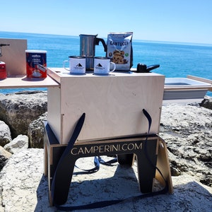 Mobile camping kitchen, CAMPERINI SMART complete set for motorhome, tent, garden ready to go