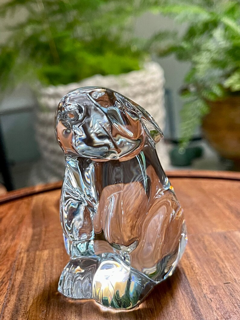 Vintage Baccarat Bunny Rabbit Paperweight Sculpture French Crystal ...
