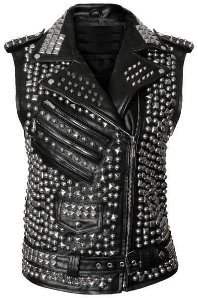 Studded Leather Vest - Etsy UK