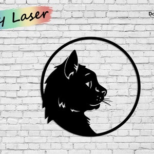 Cat Wall Decor, Ai, Cdr, Dxf, Pdf, Svg, Vector, Digital Files, Laser, Plasma, Glowforge, CNC, Art, Cutting, Engraving, Router, Metal